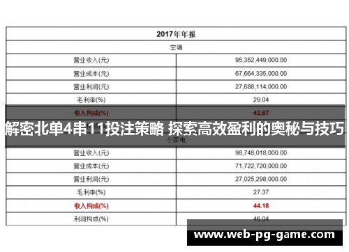 解密北单4串11投注策略 探索高效盈利的奥秘与技巧